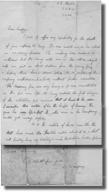 Letter from Lt. Whittingham-Jones